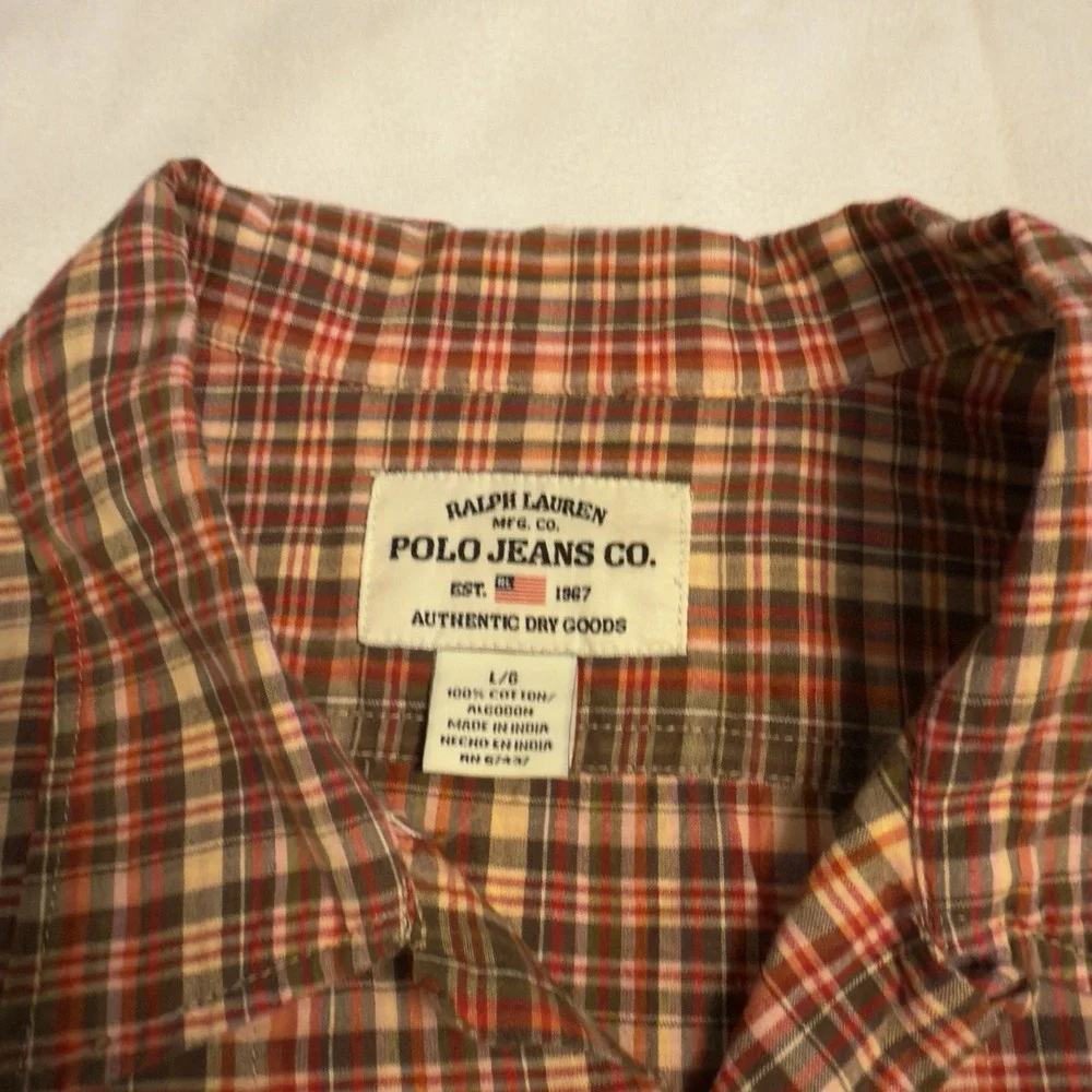 Ralph Lauren Polo Jeans‎ Men's Button Up Short Sleeve Shirt Size Large